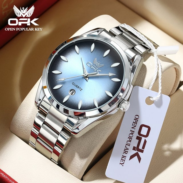 OPK Armbanduhr Edelstahl, Quarz, Blau, Silber, Herren - Bild 1