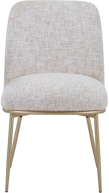 Dylora Stuhl im Art Déco Stil in Creme mit vergoldetem Metallgestell - Bild 1