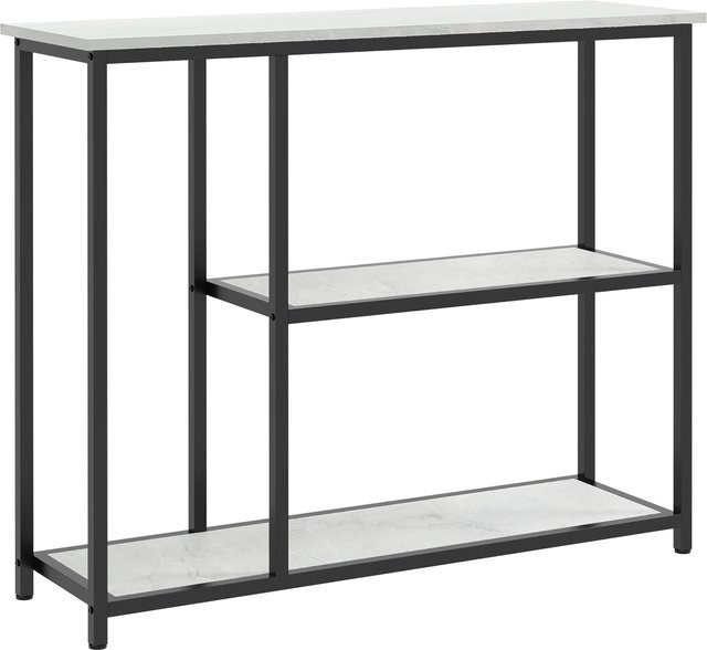 HOMCOM Konsolentisch mit 2 Ebenen in Weiß, Beistelltisch aus Stahl und Spanplatte für Wohnzimmer, Flur und Schlafzimmer, B/T/H: 100 x 30 x 80 cm - Bild 1