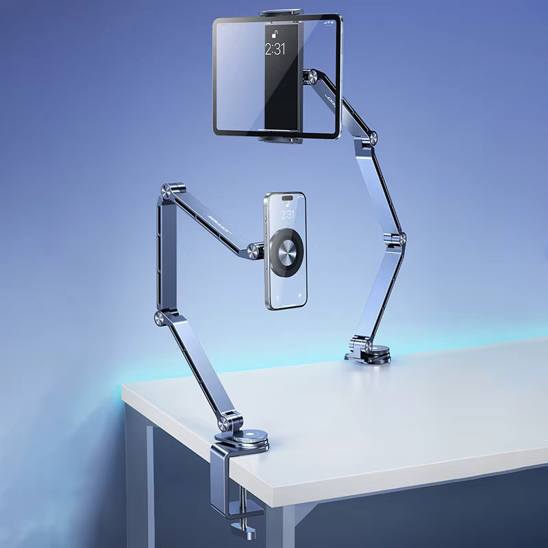 MoZhao Magnetischer Tablet Ständer aus Aluminiumlegierung, 360 Grad rotierbar und zusammenklappbar, Desktop Telefonhalterung - Bild 6
