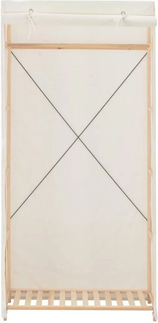 vidaXL Kleiderschrank Weiß aus Stoff und Tannenholz B/T/H: 79 x 40 x 170 cm - Bild 1
