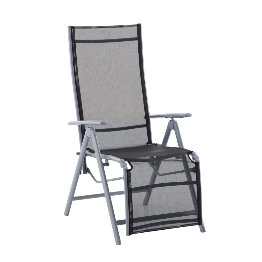 DELUKE Liegestuhl NATALI Relaxsessel in Schwarz mit Aluminiumgestell und Kunststoffgewebe - Bild 2