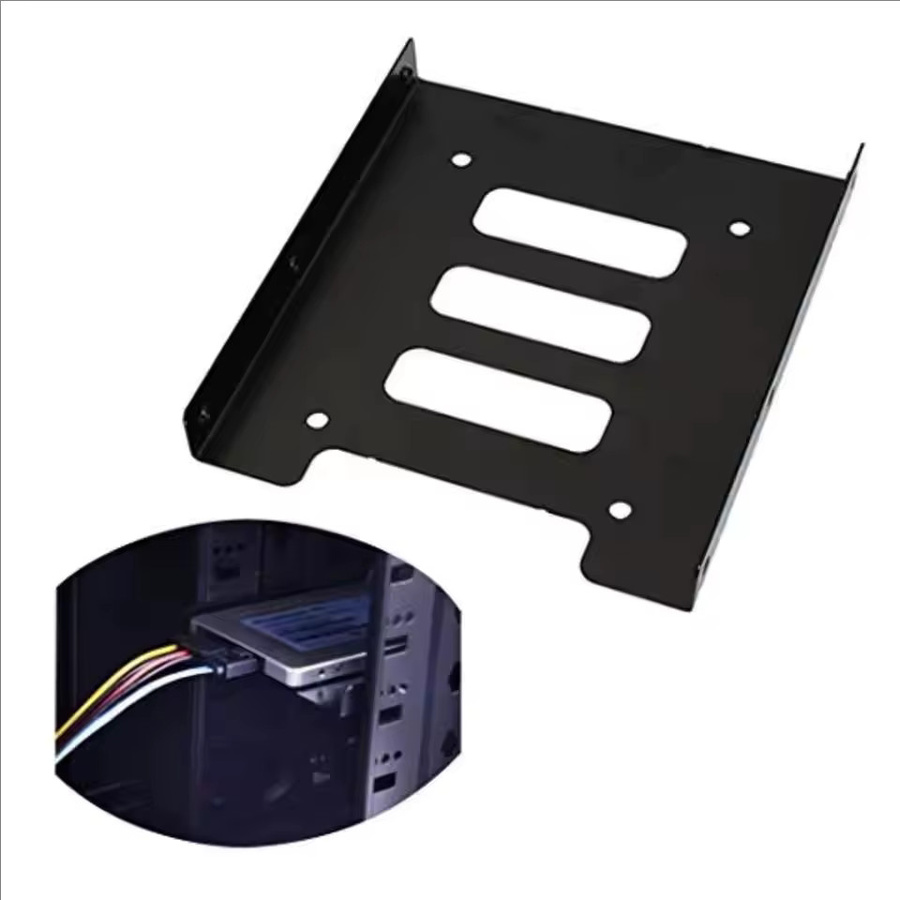 Yuefeichuan Metall-Montageadapter für 2,5-Zoll-SSD auf 3,5-Zoll-HDD, Schwarz - Bild 2