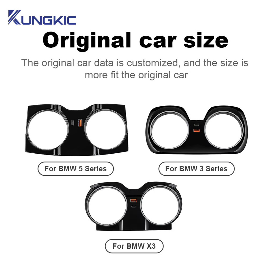 KUNGKIC Dockingstation für BMW 3er, 4er, 5er, 6er, GT, G30, G20, X3, X4, G01, G02 mit 22,5 W Schnellladegerät und USB-C Typ-C Hub in Schwarz - Bild 2