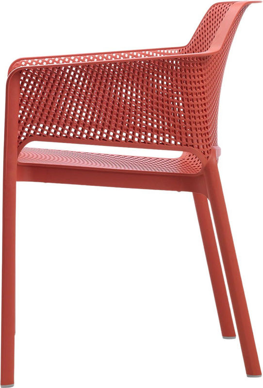 Nardi Net Armlehnstuhl Set aus 4 Stück in Marsala, stapelbarer Gartenstuhl mit modernem Lochmuster aus Polypropylen, B/T/H: 60,5 x 58,5 x 80 cm - Bild 2