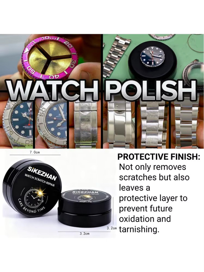 Uhren-Polierpaste und Tuch-Set, Edelstahl, Silber - Bild 7