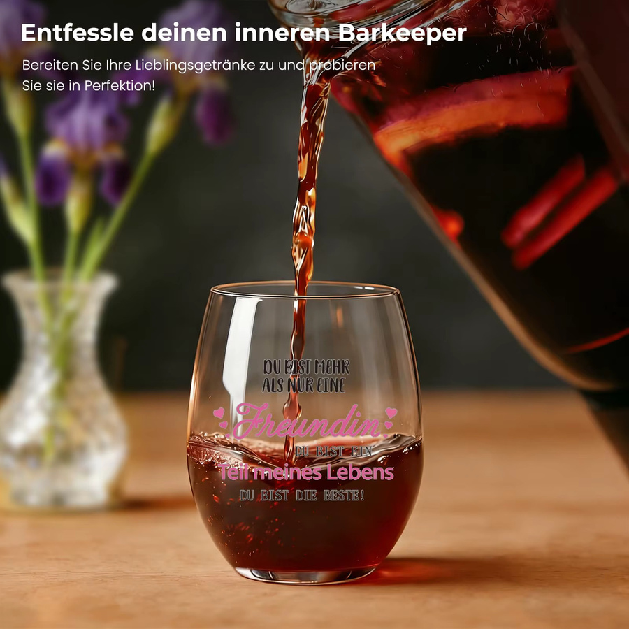 BeBeiZi Weinglas ohne Stiel mit Spruch, transparent, 550 ml - Bild 5