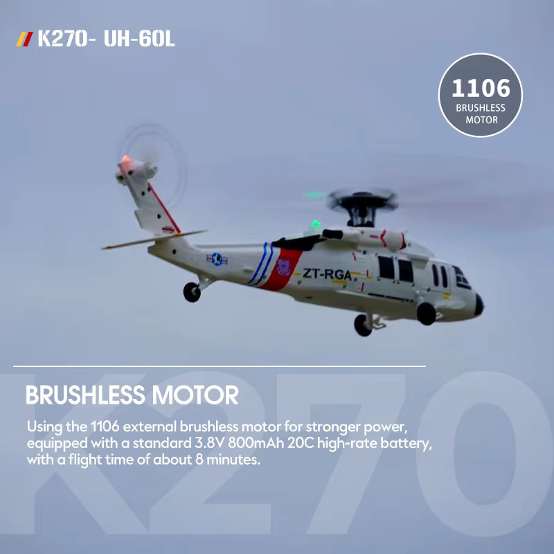 WLtoys K270 RC Hubschrauber mit 6-Achsen Gyroskop, optischem Fluss und bürstenlosem Motor in Weiß - Bild 5