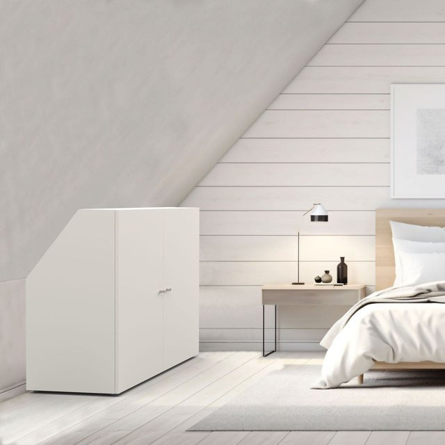 Dachschrägenschrank Cali von Weber Industries in Weiß, B/T/H: 100 x 100 x 51,8 cm - Bild 1