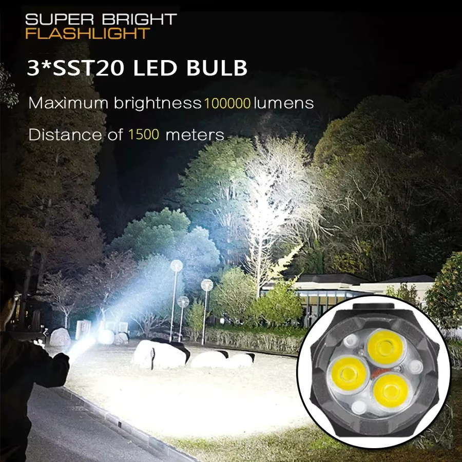 JIASHUAIXIN Mini-LED-Taschenlampe mit 3 LEDs, ultra starkes Licht, USB wiederaufladbar, Schwarz mit Stiftclip und Magnet - Bild 4