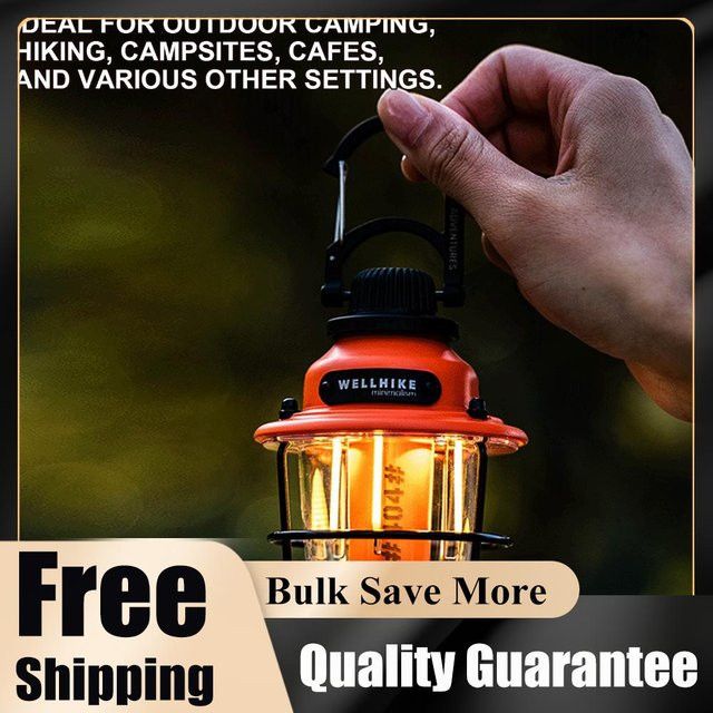 APWIKOGER Tannenzapfen-Campinglampe mit Haken, wiederaufladbare Zeltlampe, IPX4 wasserdicht, 2000 mAh Akku für Outdoor, Angeln und Wandern - Bild 1