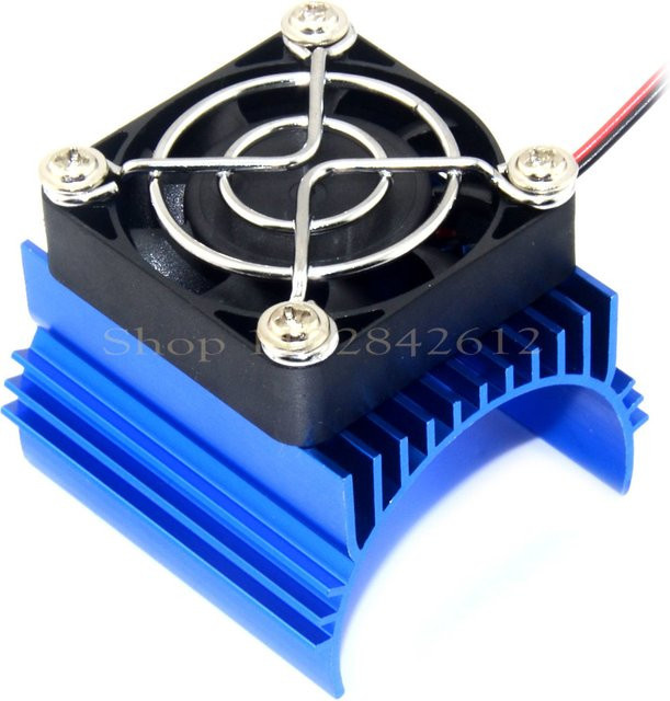 VWINRC Motorkühlgebläse-Kühlkörperabdeckung, Blau, Metall, 40 mm 42 mm - Bild 1