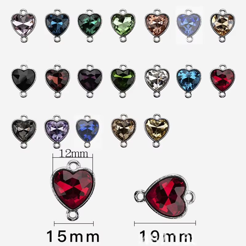 SUMOORL Charms Herz, Kristall, Hellblau, Unisex - Bild 2