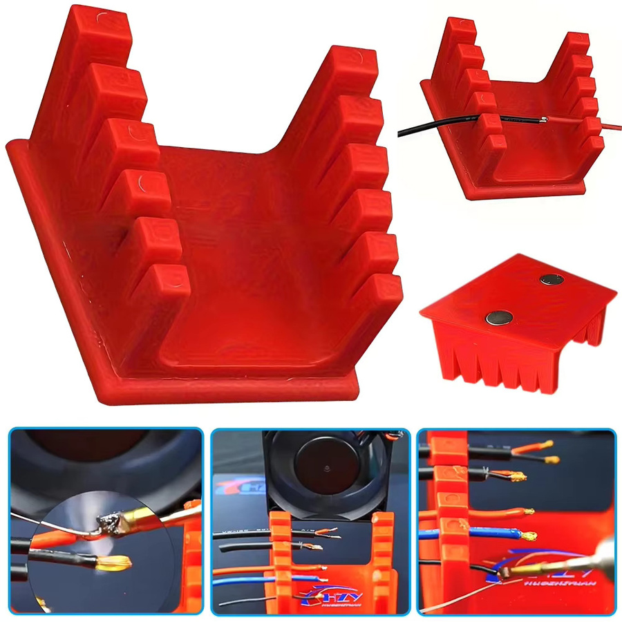 HZY ABS Schweißdraht-Halterung mit zwei großen Magneten in Rot für 3D-Drucker und Lötarbeiten B/T/H: 6,4 x 5,5 x 3,5 cm - Bild 3
