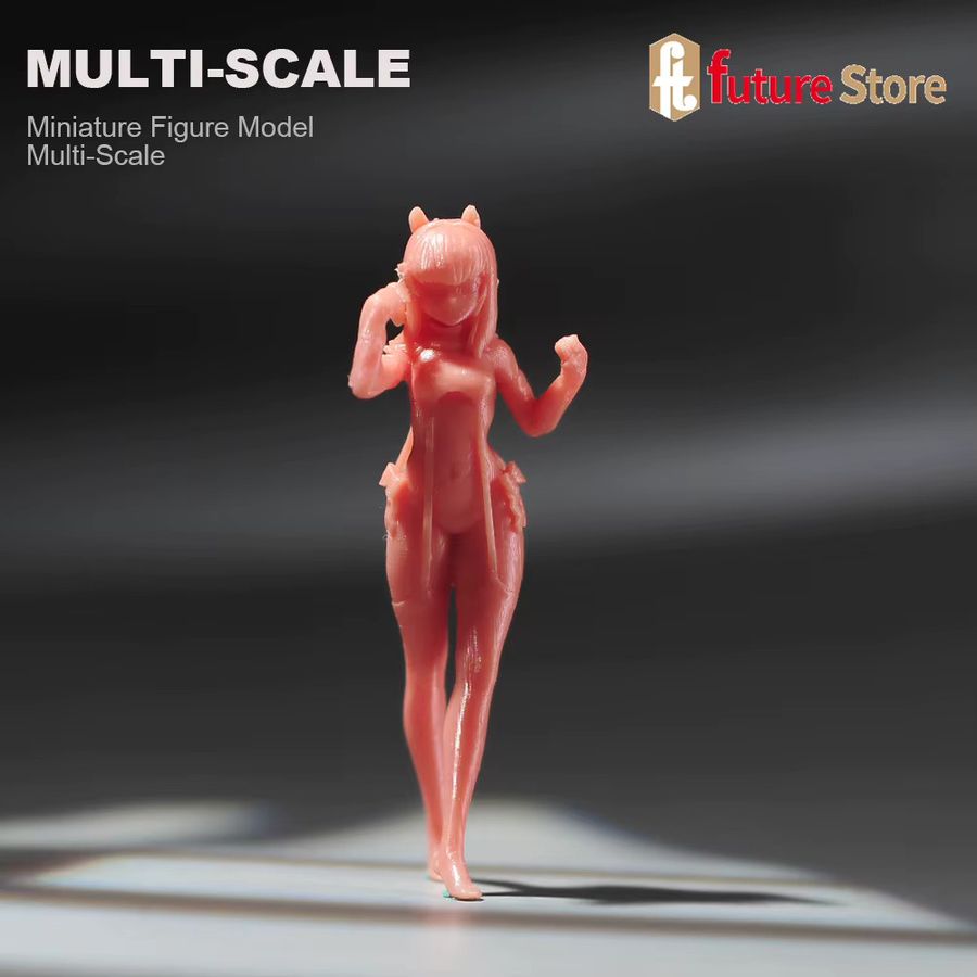 MAK Anime Mädchen Miniaturfigur mit langem Haar für 3D Diorama Modelle und kreative Szenen-Dekoration - Bild 3