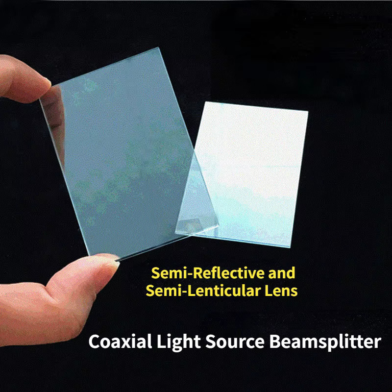 SRATE Transflektive Glas-Teleobjektiv-Strahlteilerplatte als Prisma und Teleprompter-Transmissionslinse, transparent, B: 57 cm, H: 42 cm, T: 0,11 cm - Bild 2