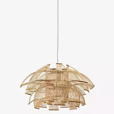 Motarasu Hokore Pendelleuchte aus Rattan in Beige im Boho-Design - Bild 1