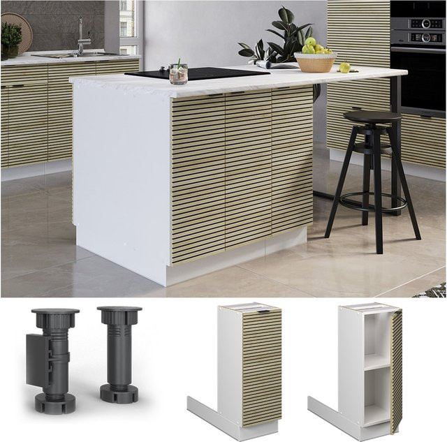 Vicco Regalinselunterschrank Fame-Line Weiß Eiche gefräst B/T/H: 30 x 30 x 30 cm - Bild 1