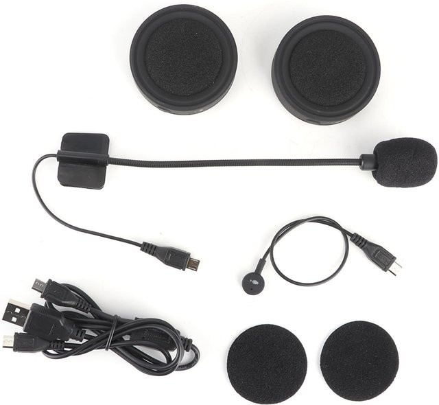 TOMTOP JMS BT17 Wasserdichter Bluetooth-Helmkopfhörer in Schwarz für Motorradfahrer mit Stereo-In-Ear-Funktion - Bild 1