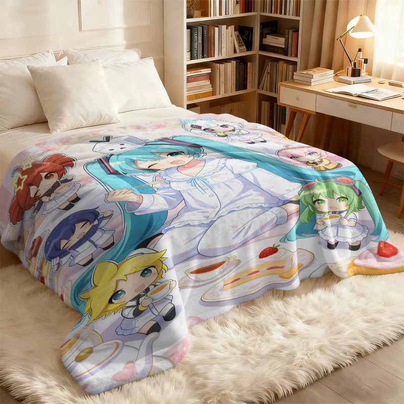 Hatsune Miku Flanell-Fleeceblanke in Multicolour für Anime-Fans - Bild 5