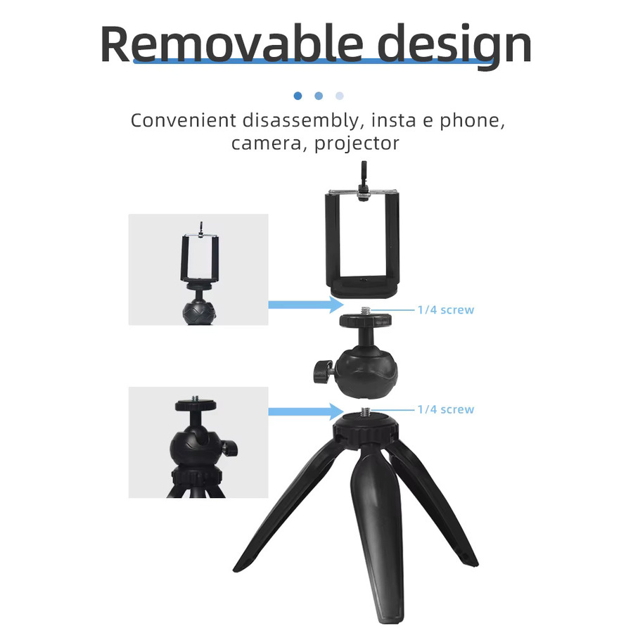 Salange Mini-Stativ in Schwarz für Projektor, Kamera und Mobiltelefon - Bild 3