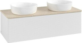 V&B Waschtischunterschrank Antao mit Frontstruktur und Beleuchtung, Weiß, B/T/H: 120 x 50 x 50 cm - Bild 1