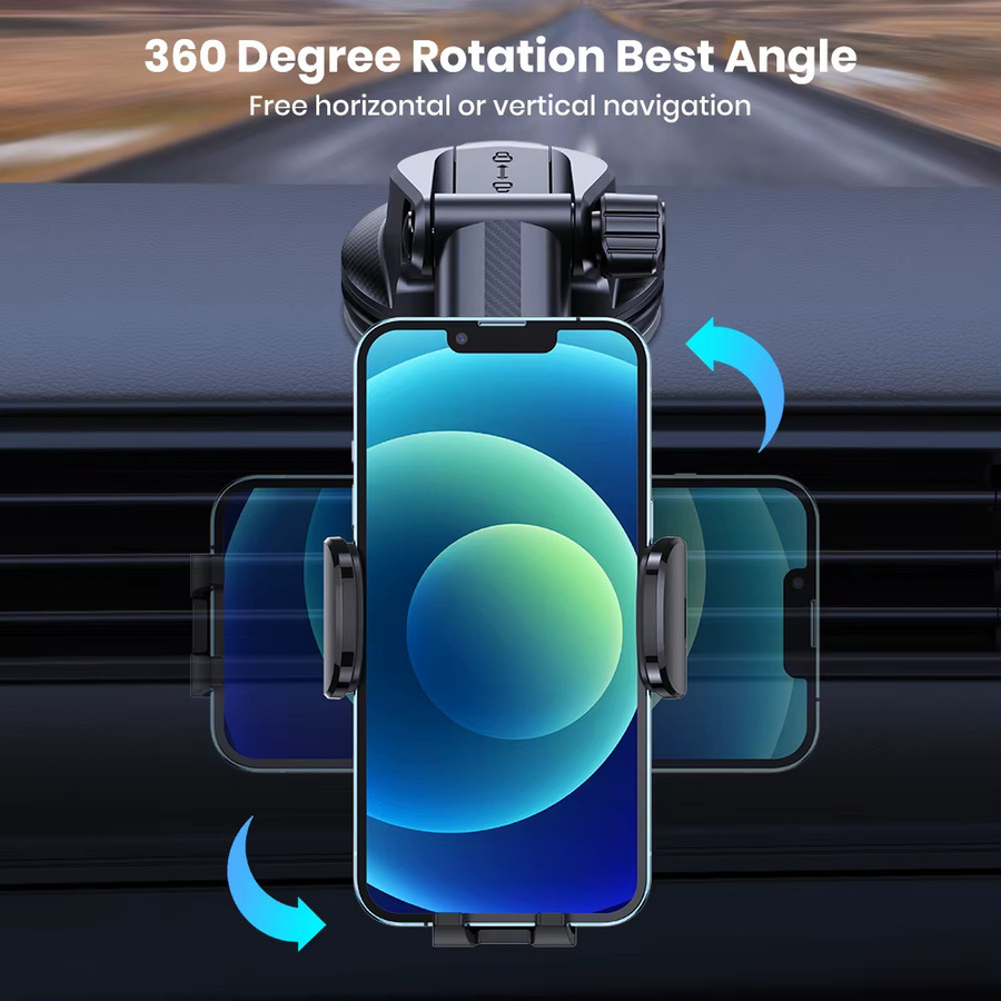 TOPK Universal-Handyhalterung für das Auto mit Saugnapf und 360 Grad Rotation in Schwarz - Bild 3