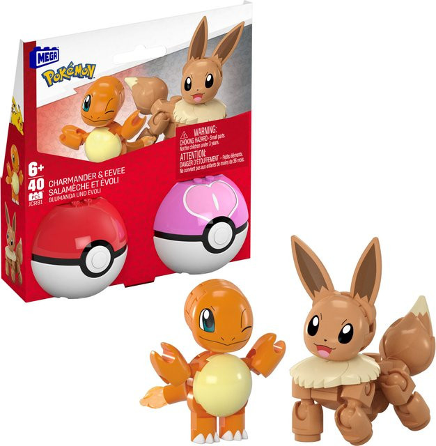 Pokémon 2er Pokéball Set, Evoli und Glumanda, ab 6 Jahren - Bild 1