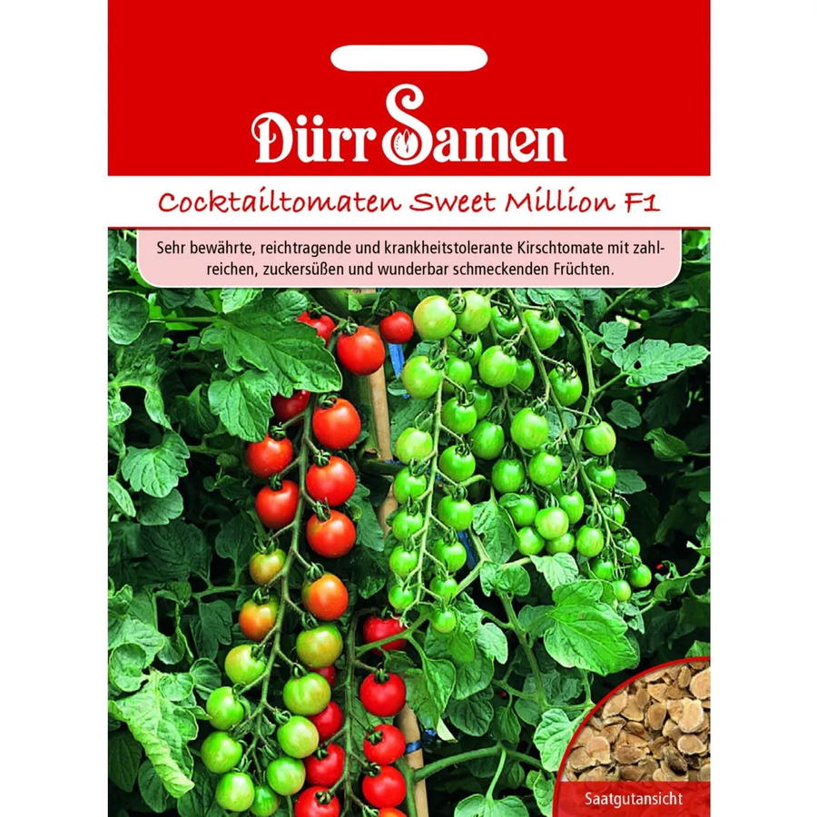 Dürr Kirsch-Tomaten Sweet Million F1 Gemüsesaatgut - Bild 2