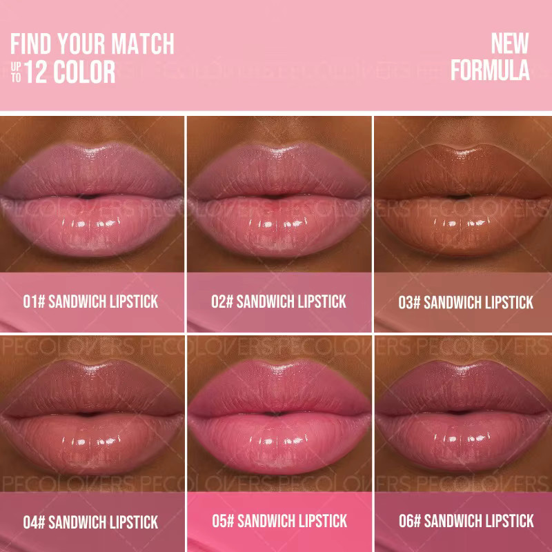 PECOLOVERS Sandwich-Lippenstift, feuchtigkeitsspendender Lipgloss, glänzend - Bild 2