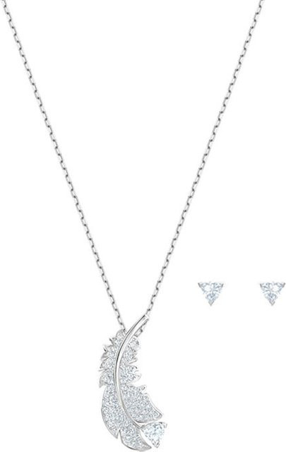 Swarovski Schmuck-Set Feder, Silber, Kristall, Damen - Bild 1