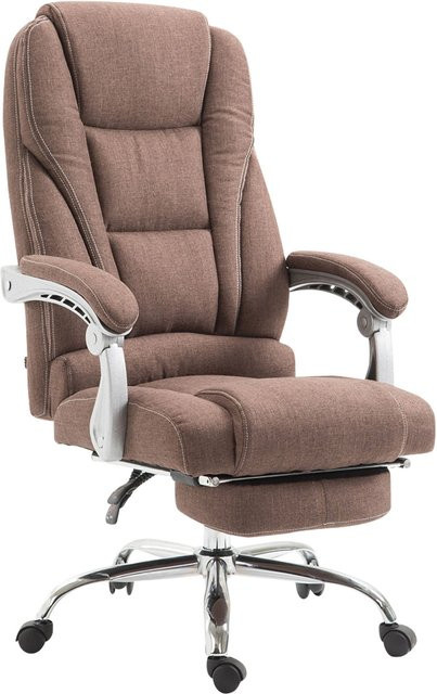 TPFLiving Bürostuhl Pacira Stoff Braun mit Fußstütze und Armlehnen B/T/H: 64 x 68 x 118 cm - Bild 1