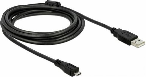 Delock USB 2.0 Kabel mit USB-A und Micro-USB Stecker, Schwarz, Länge: 3,00 m - Bild 1