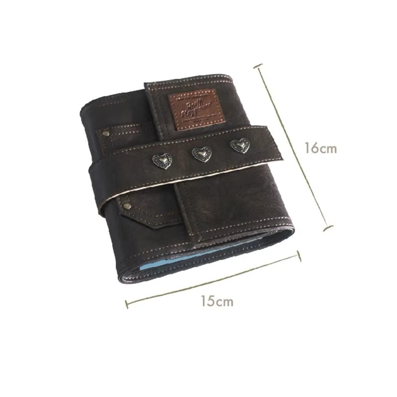 Retro A7 Ringbuch Notizbuch aus Kunstleder mit Hardcover in Braun - Bild 3