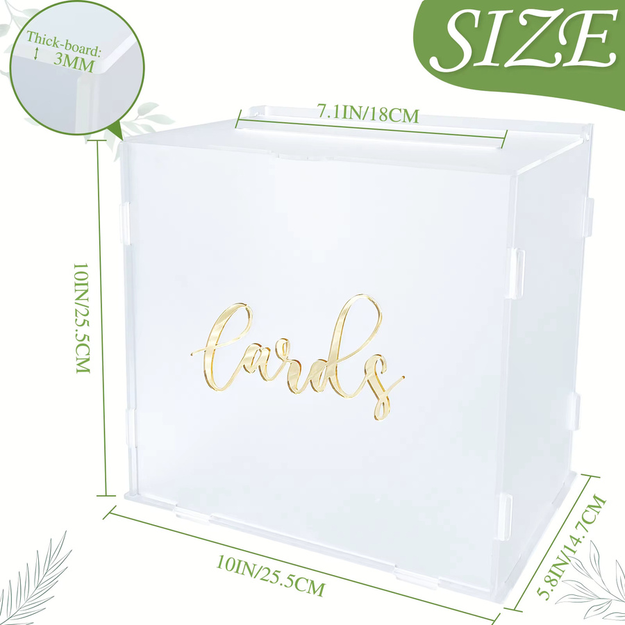 PartyWorld Hochzeitskartenbox aus Acryl in Weiß, mattierte Geschenkbox mit Lichterkette für die Hochzeit - Bild 2