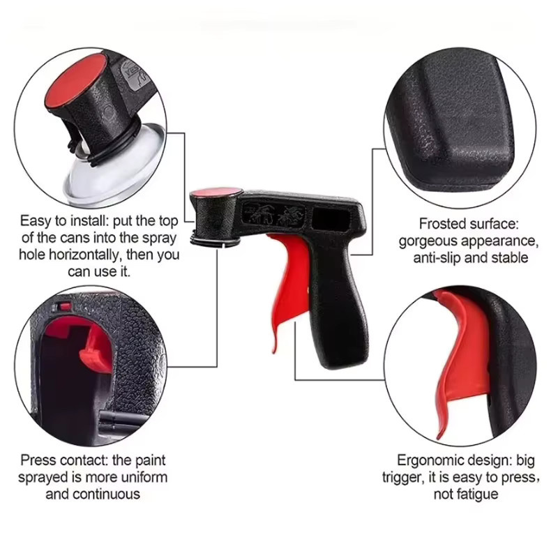 Elektrische Handspritzpistole aus Kunststoff in Schwarz für farbwechselnde Folienkleber zur Autopflege - Bild 3