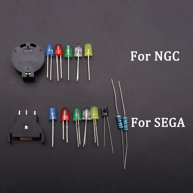 TingDong Power LED Kit mit Kondensator und Batteriehalter für GameCube NGC und SEGA Dreamcast Controller Ports in Multicolour - Bild 1