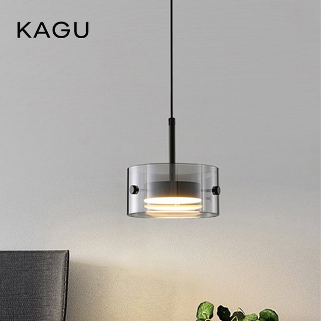 KAGU Moderne LED-Hängeleuchte im italienischen Stil mit verstellbarem Zylinder aus Glas und Metall in Transparent und Warmweiß - Bild 1