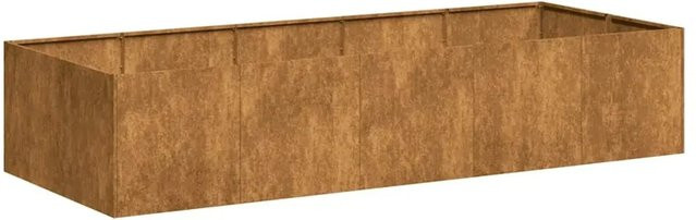 vidaXL Pflanzkübel aus wetterfestem Stahl in Rost-Optik, Farbe: Braun, B/T/H: 200 x 80 x 40 cm - Bild 1