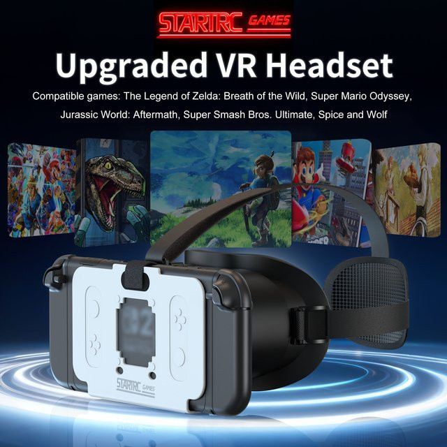 DEVASO 3D High-Definition VR-Brille Augenmaske Zubehör für die neue Nintendo Switch 2 Spielkonsole 2025 in Schwarz, Blau oder Weiß - Bild 1
