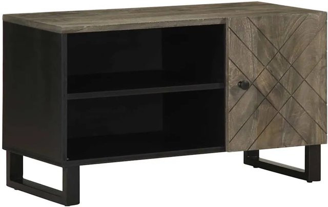 vidaXL TV-Schrank aus Massivholz Mango in Braun mit Medienfächern B/T/H: 80 x 33 x 46 cm - Bild 1