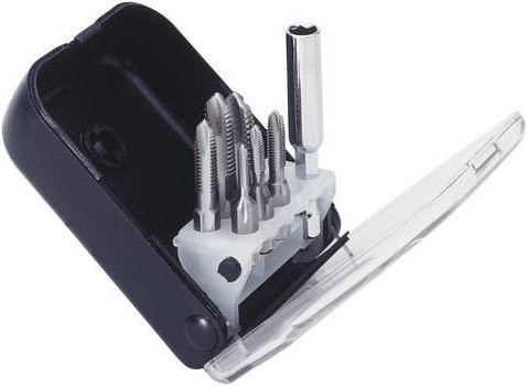 Exact 50903 Einschnittgewindebohrer Set 7-teilig metrisch M3 bis M10, rechtsschneidend, HSS, silber - Bild 1