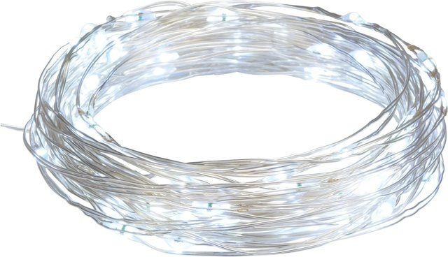 LED-Drahtlichterkette mit 80 LEDs in Kaltweiß und Kupferdraht, 8 m Länge - Bild 1