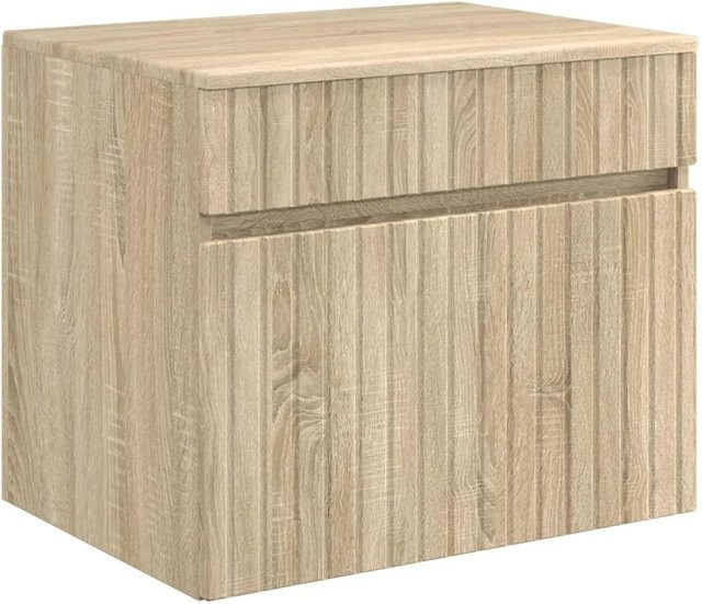 vidaXL Wandmontierter Badezimmerschrank in Sonoma-Eiche mit Glastüren, B/T/H: 59 x 44,5 x 50 cm - Bild 1