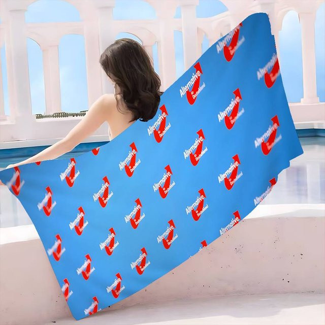 JMG Household Supplies Mikrofaser Strandtuch mit Grafikdruck, schnelltrocknend und super saugfähig, Blau, B/T: 70 x 150 cm - Bild 1