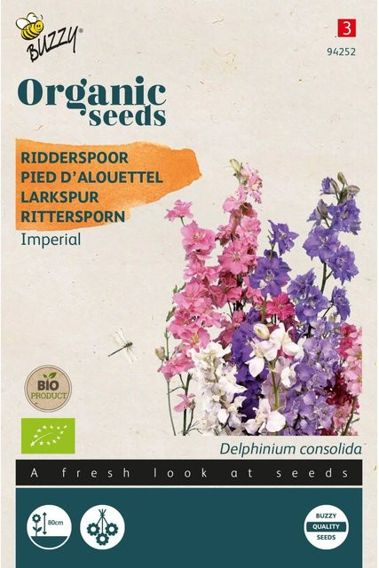 Buzzy Organic Rittersporn Imperial Bio Samen für die Freilandaussaat, 0,5 g - Bild 1