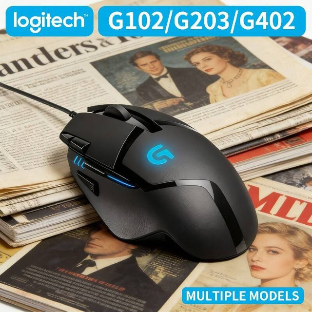 Logitech Gaming-Maus G102 G203 G402 mit RGB-Hintergrundbeleuchtung, hohe Präzision und einstellbare DPI in Schwarz - Bild 1