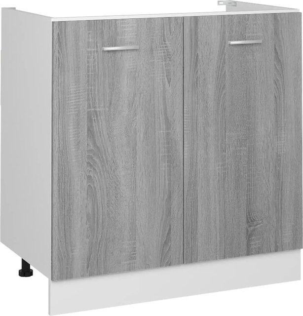vidaXL Spülenunterschrank für die Küche in Sonoma Grau, B/T/H: 80 x 46 x 81,5 cm - Bild 1
