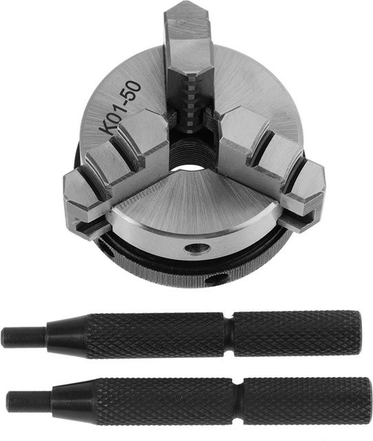 Neoglint K0150 Mini-Spiral-Handspannfutter für die Holzbearbeitung mit 3 Backen in Silber - Bild 1