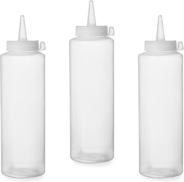 Hendi Spenderflaschen Set für kalte Saucen, 3 Stück, transparent, 0,35 l pro Flasche - Bild 1